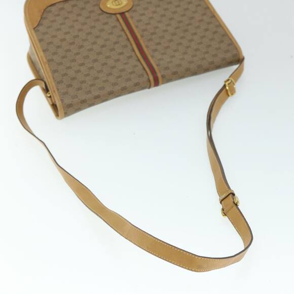 GUCCI Micro GG Canvas Web Sherry Line Shoulder Bag Beige 001 104 - Picture 7 of 16